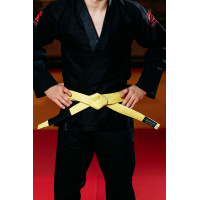 Жовтий пояс для джиу джитсу ТМ KINTAYO, Зріст 180 см, Довжина 280 см, Ширина 4 см, Бавовна, Поліестер