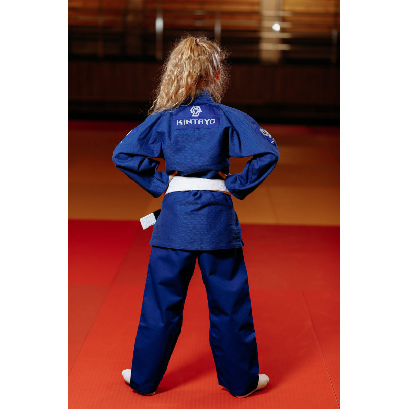 Кімоно для грепплінгу синє, TM "Kintayo", 130 зріст, щільність 350 гр/м.кв.
