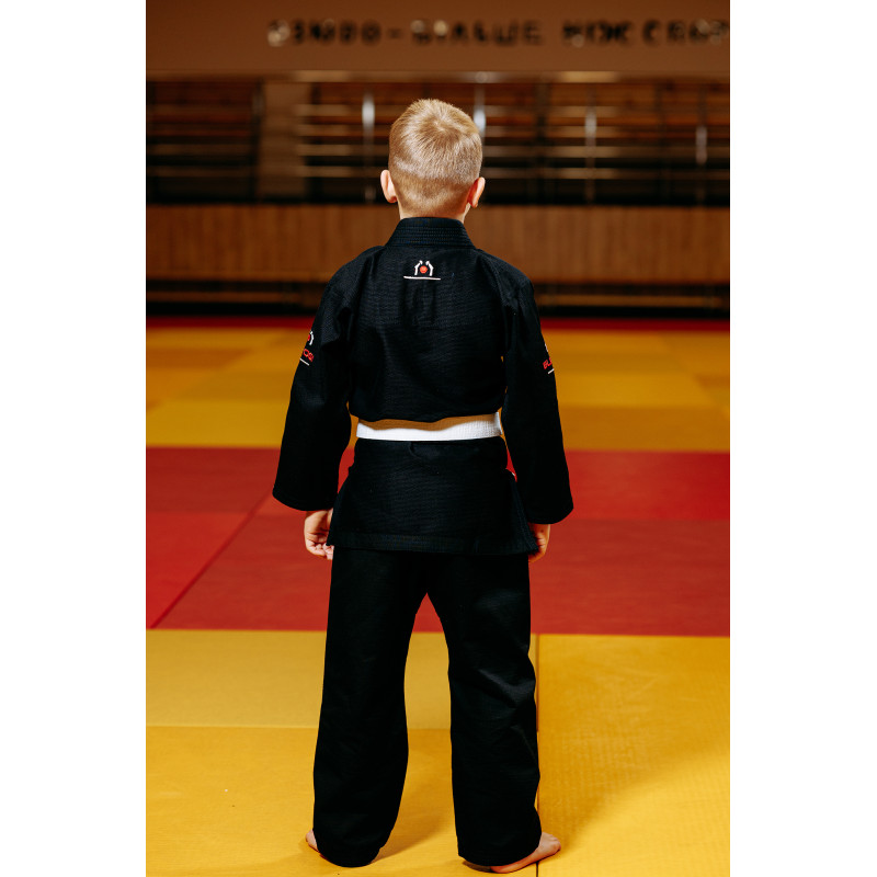 Чорне дитяче кімоно для хлопчиків, джиу-джитсу, TM BUDOGI, зріст 120 см, щільність 350 гр/м.кв.