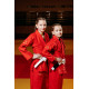 Красное детское кимоно для девочек, джиу-джитсу, TM BUDOGI, рост 130 см, плотность 350 гр/м.кв.