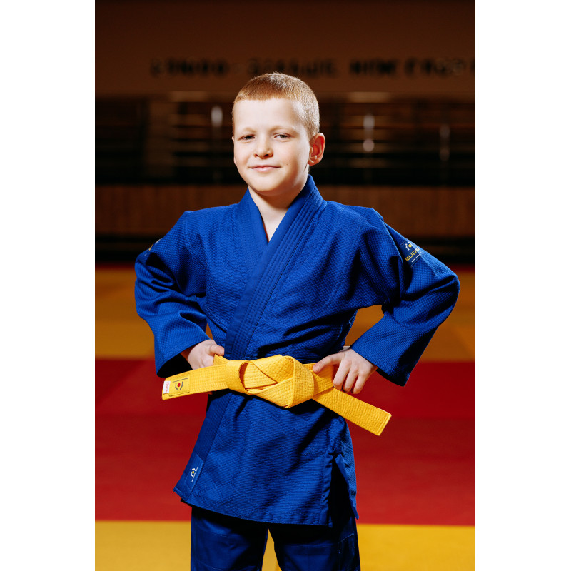 Синє дитяче кімоно для хлопчиків, дзюдо, TM BUDOGI серія BEGINNER, зріст 150 см, щільність 350 гр/м.кв.