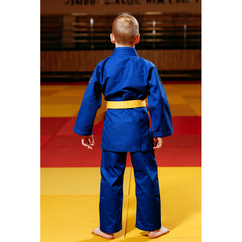Синє дитяче кімоно для хлопчиків, дзюдо, TM BUDOGI серія BEGINNER, зріст 150 см, щільність 350 гр/м.кв.