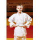 Біле дитяче кімоно для хлопчиків, карате, TM BUDOGI, зріст 110 см, щільність 240 гр/м.кв.