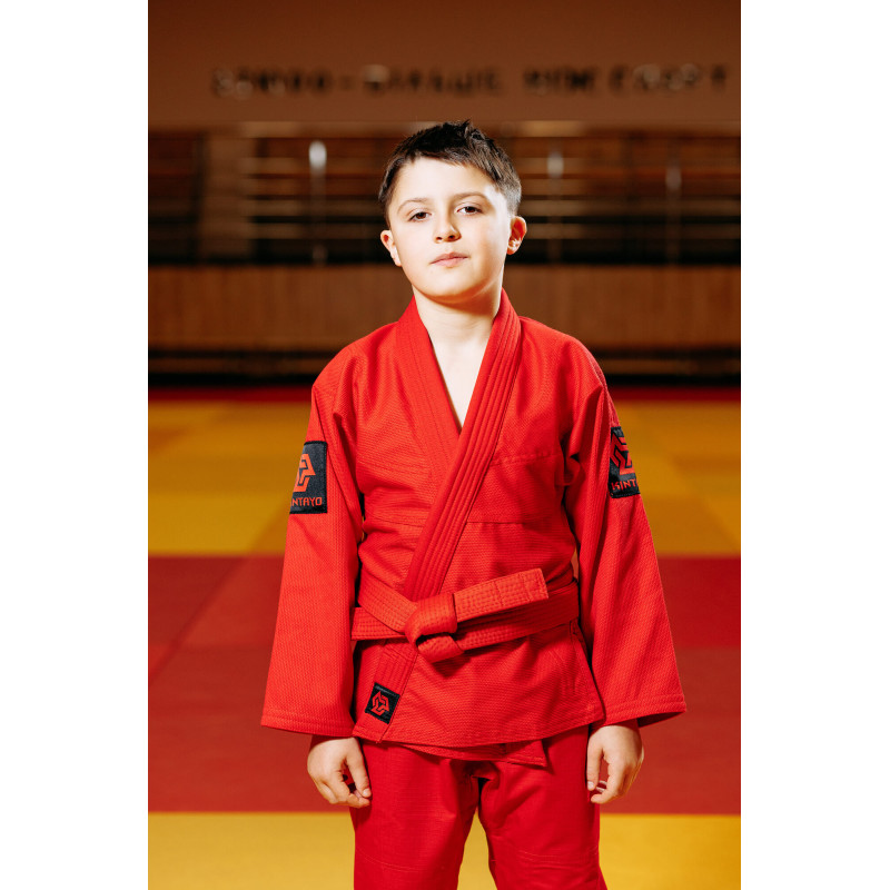 Кімоно для грепплінгу червоне, TM "Kintayo", 130 зріст, щільність 350 гр/м.кв.