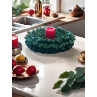 Віночок литий зелений CHRISTMAS WREATH-03