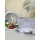 Рушничок у великодній кошик бузковий з білою рюшею PURPLE EASTER C08-RKV