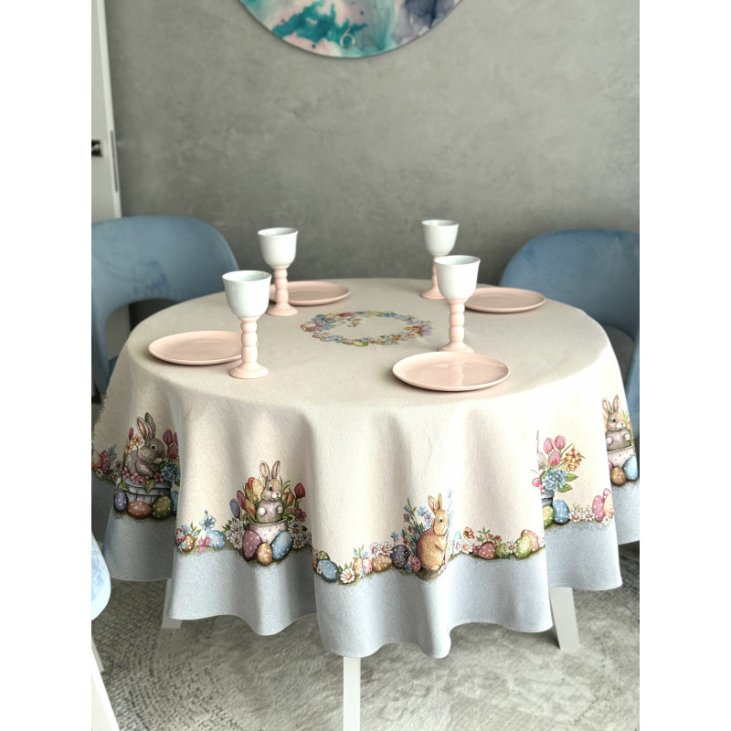 Скатертина гобеленова ROUND1289GR Limaso