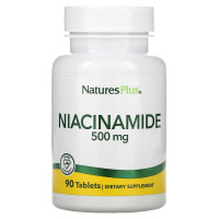 Ніацинамід, Niacinamide, Nature's Plus, 500 мг, 90 таблеток