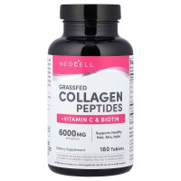 Пептиды коллагена + витамин С и биотин, Collagen + Vitamin C & Biotin, NeoCell, супер, 180 таблеток