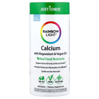 Кальций с магнием и веганским витамином D3+, Calcium with Magnesium & Vegan D3+, Rainbow Light, 2:1, 180 таблеток