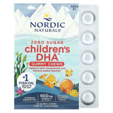 Рыбий жир для детей, Children's DHA Gummies, Nordic Naturals, 600 мг, 30 жевательных конфет