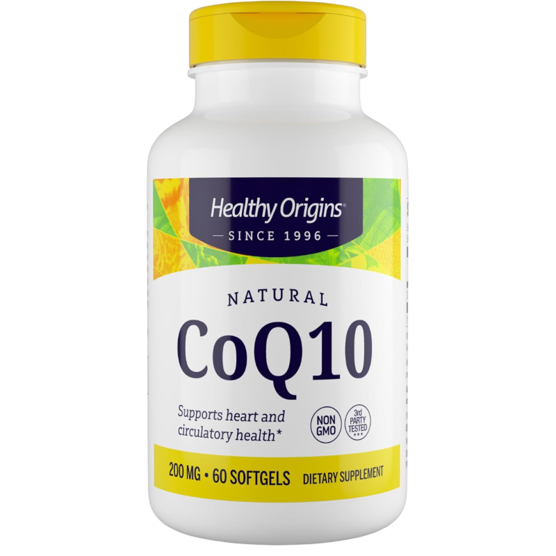 Коэнзим Q10, Kaneka Q10 (CoQ10), Healthy Origins, для здоровья сердца и клеточной энергии, ферментированный дрожжами, 200 мг, 60 гелевых капсул