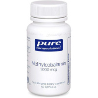 Витамин В12 (метилкобаламин), Methylcobalamin Advanced Vitamin B12, Pure Encapsulations, для поддержки памяти, нервной системы и когнитивного здоровья, 60 капсул