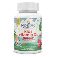 Витамин D3 для детей, Kids Vitamin D3, Nordic Naturals, со вкусом арбуза, 400 МЕ, 60 жевательных конфет