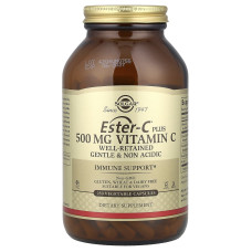 Витамин С плюс, Ester-C, Plus Vitamin C, Solgar, 500 мг, 250 растительных капсул