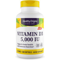 Вітамін D3, Vitamin D3, Healthy Origins, 5000 МО, 360 гелевих капсул