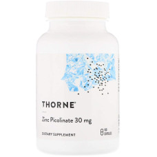 Пиколинат цинка усиленный, Zinc Picolinate, Thorne, 30 мг, 180 капсул