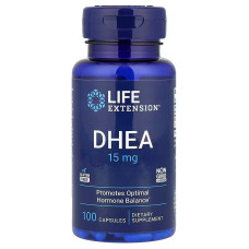 Дегідроепіандростерон, DHEA, Life Extension, 15 мг, 100 капсул