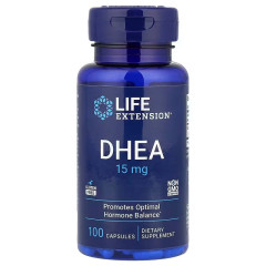 Дегідроепіандростерон, DHEA, Life Extension, 15 мг, 100 капсул