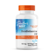 Бенфотіамін, Benfotiamine 150 with BenfoPure™, Doctor's Best, з BenfoPure™, 150 мг, 120 веганських капсул