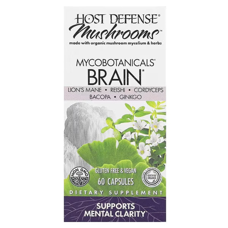 Формула для мозку, Brain, Fungi Perfecti, Host Defense, 60 капсул
