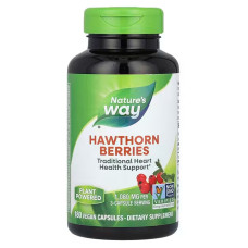 Глід, Hawthorn Berries, Nature's Way, ягоди, 1080 мг, 180 веганських капсул (360 мг у капсулі)