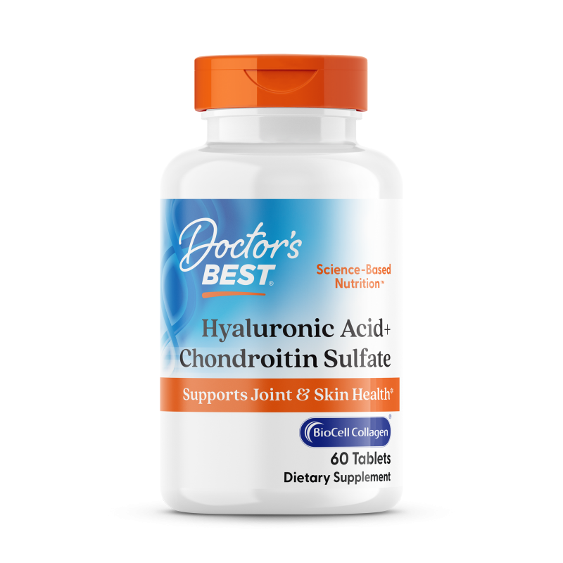 Гіалуронова кислота з хондроїтином, Hyaluronic Acid with Chondroitin, Doctor's Best, з колагеном BioCell, 60 таблеток