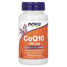 Коэнзим Q10, CoQ10, Now Foods, 150 мг, 100 вегетарианских капсул