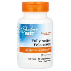 Фолат із Quatrefolic, Active Folate, Doctor's Best, активний, 800 мкг, 60 капсул