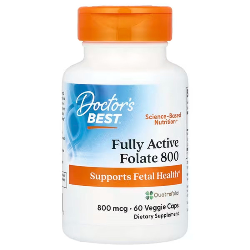 Фолат із Quatrefolic, Active Folate, Doctor's Best, активний, 800 мкг, 60 капсул