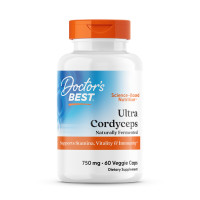 Кордицепс ультра, Ultra Cordyceps, Doctor's Best, 750 мг, 60 веганских капсул