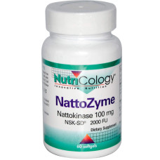 Наттокіназа, NattoZyme, Nattokinase, Nutricology, 100 мг, 60 капсул