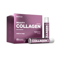 Бьюти коллаген, Beauty Collagen, Biotus, 5000 мг, вкус вишни, 30 флаконов (каждый по 25 мл)