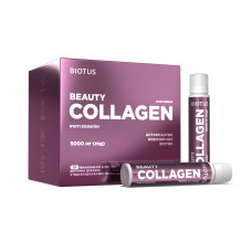 Бьюті колаген, Beauty Collagen, Biotus, 5000 мг, смак вишні, 30 флаконів (кожен по 25 мл)