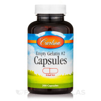 Желатиновая капсула № 2, Small #2 Empty Caps, Carlson, пустая, маленькая, 200 капсул