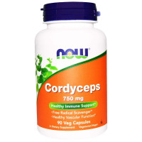 Кордицепс, Cordyceps, Now Foods, 750 мг, 90 вегетарианских капсул