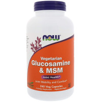 Глюкозамин и МСМ, Glucosamine & MSM, Now Foods, 240 вегетарианских капсул