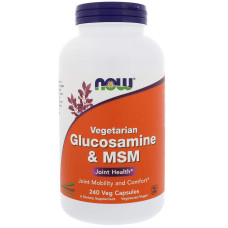 Глюкозамін та MSM, Glucosamine & MSM, Now Foods, 240 вегетаріанських капсул