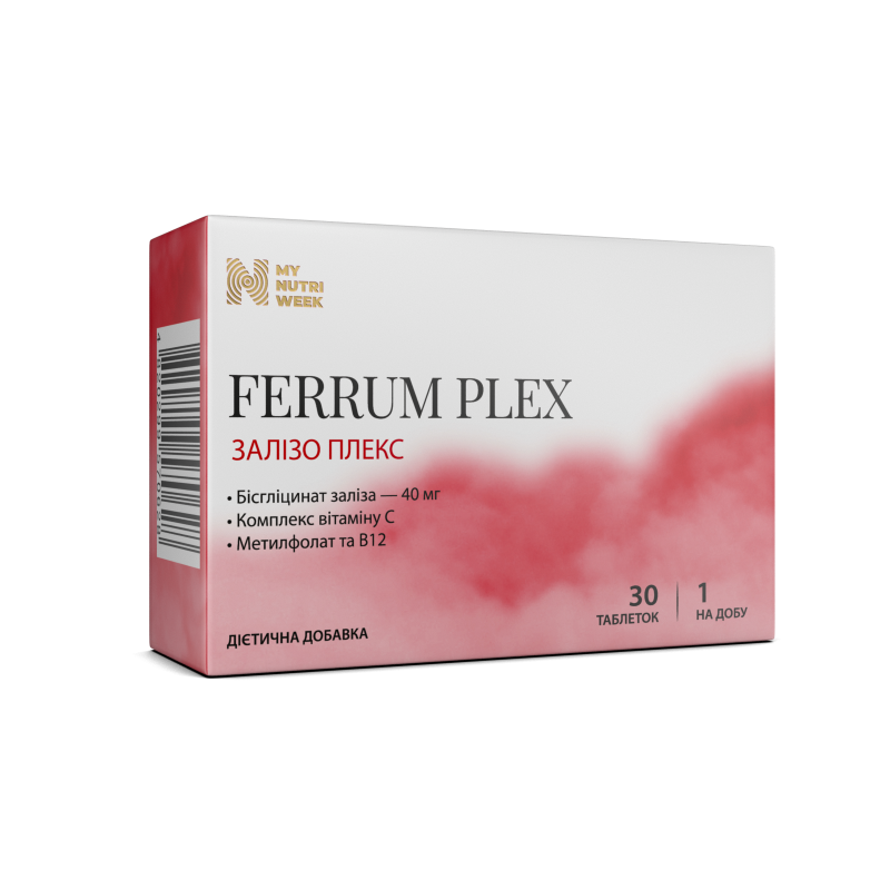 Залізо Плекс, Ferrum Plex, My Nutri Week, 30 таблеток