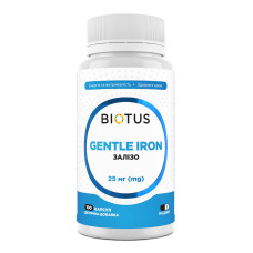 Залізо, Gentle Iron, Biotus, 25 мг, 100 капсул