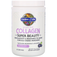 Колаген, Grass Fed Collagen, Garden of Life, вирощений на трав'яному кормі, чорниця асаї, 270 г