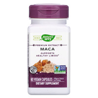 Мака, Premium Extract, Maca, Nature's Way, стандартизированная, 350 мг, 60 веганских капсул