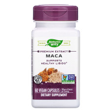 Мака, Premium Extract, Maca, Nature's Way, стандартизована, 350 мг, 60 веганських капсул
