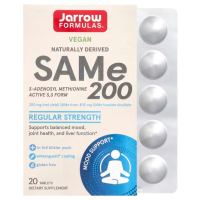 Аденозилметионин, Sam-e (S-Adenosyl-L-Methionine), Jarrow Formulas, 200 мг, 20 таблеток, покрытых кишечнорастворимой оболочкой
