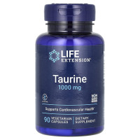 Таурин, Taurine, Life Extension, 1000 мг, 90 вегетарианских капсул