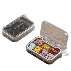 Органайзер для таблеток на 7 отделений, 7 Case Pill Organizer Pill Box & Travel Pill Case, MEMOSAN, светло-серый