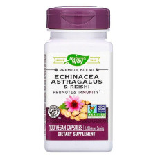 Эхинацея, астрагал и рейши, Echinacea Astragalus & Reishi, Nature's Way, 1200 мг, 100 капсул