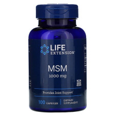 Метилсульфонілметан, МСМ, MSM, Life Extension, 1000 мг, 100 кап.