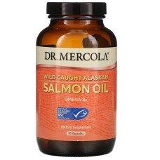 Аляскинский риб'ячий жир, Salmon Oil, Dr. Mercola, з лосося, 90 капсул