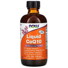 Коензим Q10, Liquid CoQ10, Now Foods, рідкий, 100 мг, 118 мл
